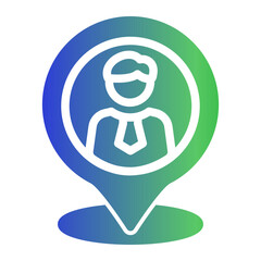 Location pin icon symbolizing map, marker, pointer, position, and place from the Corporate Icon Collection (Glyph Gradient Style)