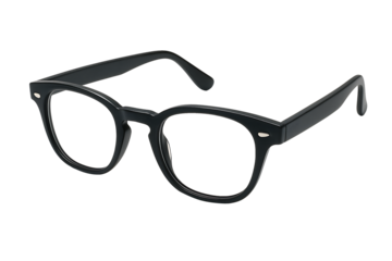 Black eyeglasses frame isolated on transparent background