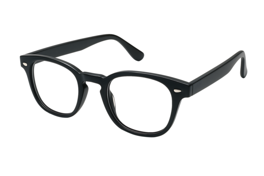 Black eyeglasses frame isolated on transparent background