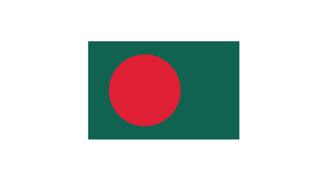 Vibrant Bangladesh flag graphic featuring a bold red circle on a rich green field, symbolizing national pride and heritage for global use. - Powered by Adobe