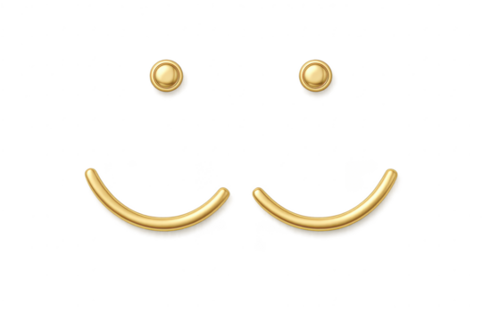 Golden mustache and eyes graphic isolated on transparent background, 3D render