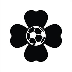 Obraz premium Lucky Soccer Ball Clover Graphic Icon