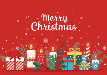 Merry christmas banner background vector illustration