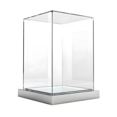 Elegant Transparent Glass Podium Centrally Positioned in Studio