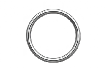 Shiny silver metallic ring, elegantly isolated on transparent background