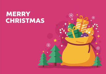 Merry christmas banner vector illustration
