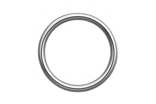 Shiny silver metallic ring, elegantly isolated on transparent background