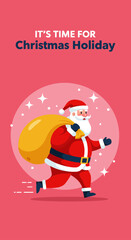 It's time for christmas holiday vector illustration