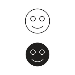 Smiling and Frowning Face Icon Set ? Vector Emoticon Symbols on White Background..eps