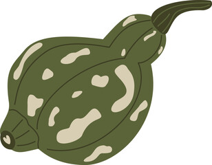 A lovely, splattered pumpkin. Autumn decor element for Thanksgiving Day and Halloween. Stylish scribble.