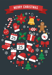 Christmas elements for decoration vector illustration design