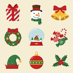 Christmas elements for decoration vector illustration design