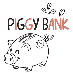 Piggy bank illustration, saving money concept