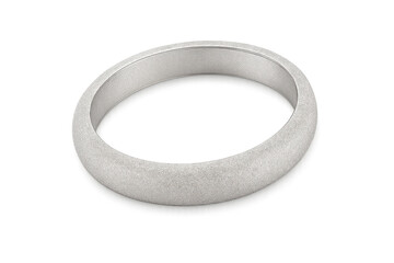 Modern textured silver ring isolated on transparent background, elegant jewelry