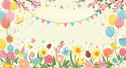 Spring theme birthday decoration 