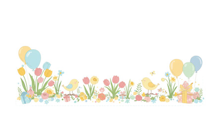 spring flower border