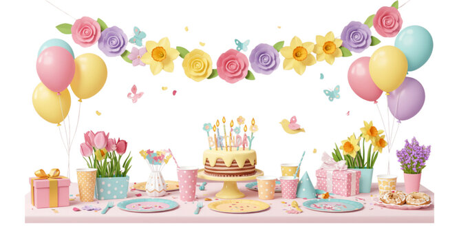 Spring theme birthday decoration