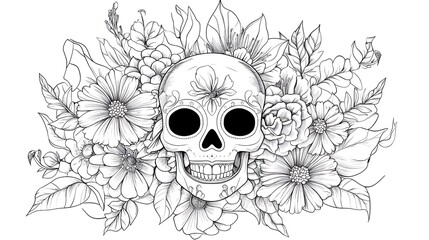 Floral Embrace of Mortality