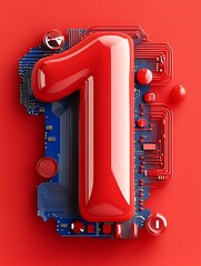 Red Number One: Circuit Board Fusion