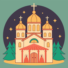 Orthodox Christmas, Nativity, Jesus, Christian holiday, Cross, Church, December, Orthodox religion, Celebration (4).eps