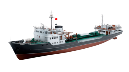 Coastal Carrier: A maritime vessel glides gracefully, traversing the vast expanse of the open sea. Capturing the spirit of exploration and adventure.