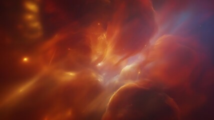Fototapeta premium Fiery Cosmic Nebula With Glowing Stars And Gas Clouds In Deep Space cosmos galaxy