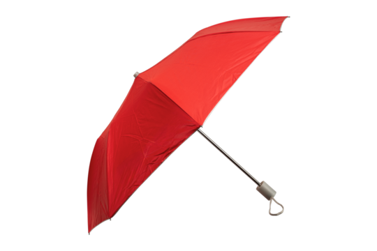 A red umbrella isolated on transparent PNG.