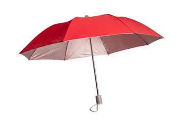 A red umbrella isolated on transparent PNG.