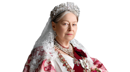 Royalty portrait: A regal figure, adorned in jewels and regalia, embodying poise and authority, captivates with a dignified gaze, signifying heritage and governance.