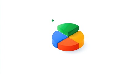 Fototapeta premium Colorful Pie Chart Illustration Representing Data Segments and Business Analysis