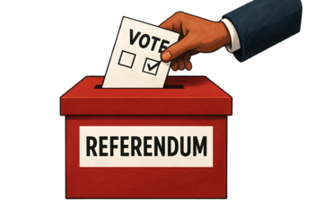 Referendum ballot box isolated on transparent background