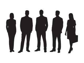 Business Team Silhouette Vector | Corporate People, Office Worker, Professional Staff Clipart