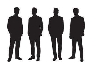 Business Team Silhouette Vector | Corporate People, Office Worker, Professional Staff Clipart