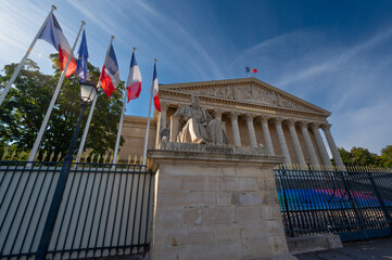 PARIS, FRANCE - April 16, 2024: National Assembly, lower house of the French parliament . High...