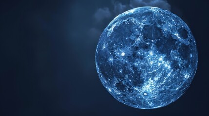 Lunar Astronomy Vistas: Full Moon Craters, Dark Night Skies, 3D Lunar Surface Orbits & Abstract Moonlight Backgrounds