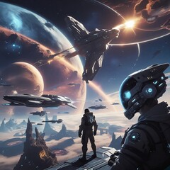 spaceship in space