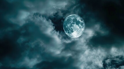 Lunar Astronomy Vistas: Full Moon Craters, Dark Night Skies, 3D Lunar Surface Orbits & Abstract Moonlight Backgrounds