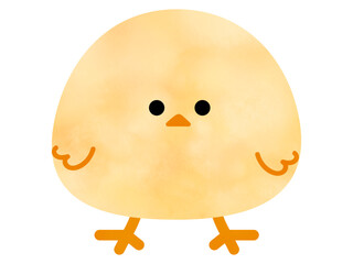 ゆるいタッチのかわいいひよこイラスト素材