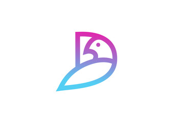 Fototapeta premium Modern D bird logo