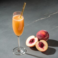 glass of juice and fruits