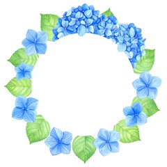 Light blue hydrangea floral wreath