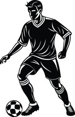 American football and soccer player silhouette vector illustration sports action