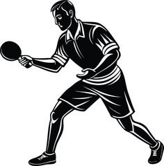 Tennis and Baseball Player Silhouettes Vector Illustration