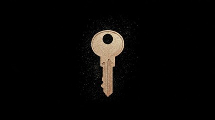 Key isolated on black background symbolizing access opportunity or security