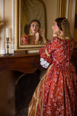 Medieval princess in castle