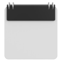 Empty calendar. 3D calendar. 3D illustration.