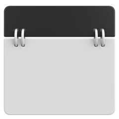 Empty calendar. 3D calendar. 3D illustration.