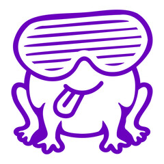 Frog party sunglasses slits sticking out tongue