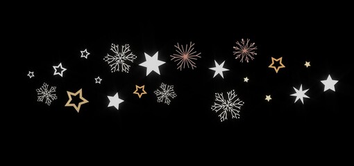 Beautiful winter design with stars and snowflakes. Perfect for holiday cards, websites, and more!