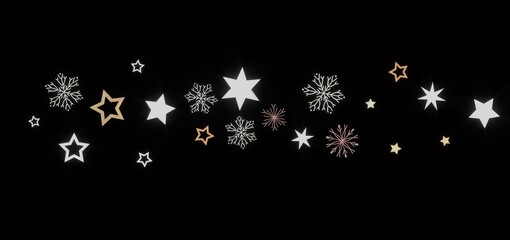 Beautiful winter design with stars and snowflakes. Perfect for holiday cards, banners, and more!